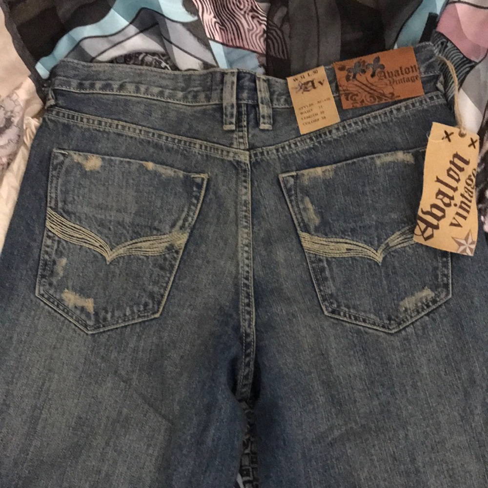 Avalon Vintage Men’s Blue Jeans NWT 31x30 - Picture 4 of 7